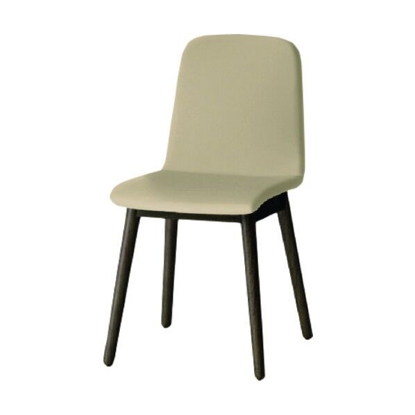 ノットワーク背座一体木脚チェア張りぐるみ 脚ラスティックビーチD・ウレタンレザーサンドイエロー KLL-134DK-DY3 1点