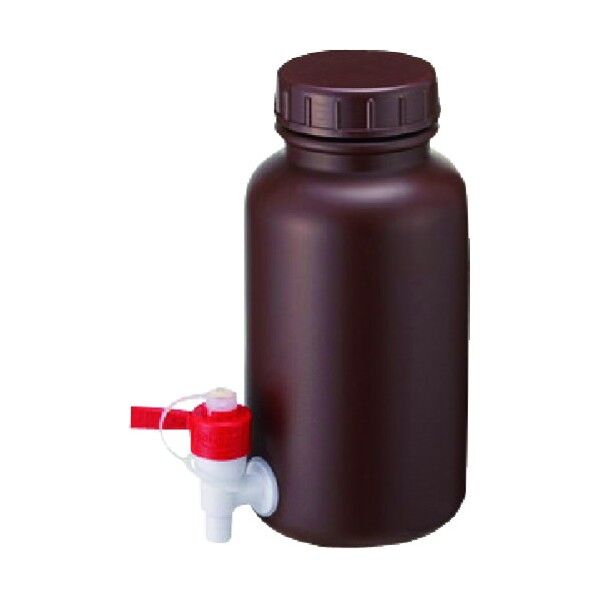 広口びん 茶色 コック付 3L 876-22-02-26 1点