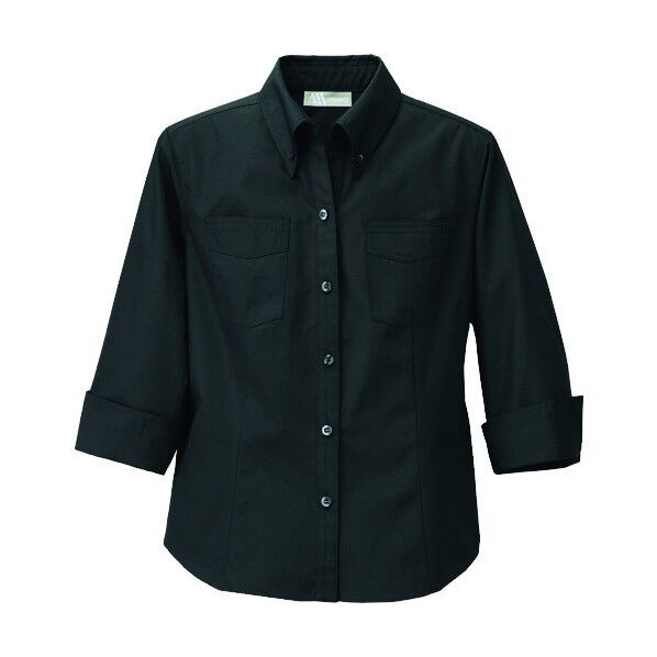 レディース七分袖ボタンダウンシャツAZ861204-010ブラック5L 010ブラック 5L 861204 1