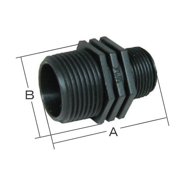 樹脂(PP)製 配管継手 異径 六角ニップル