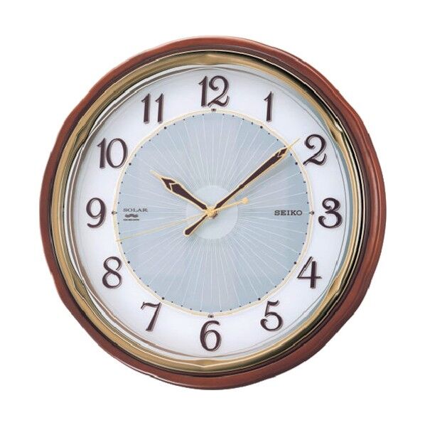 ソーラー電波掛時計 木枠 412 x 112 x 402 mm SF221B 1