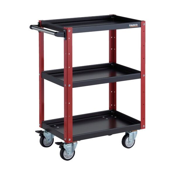 イーグルワゴン 600X400XH880 4輪自在 ウレタン車輪 ブラック/レッド EGW-963UJ-BKR 1点