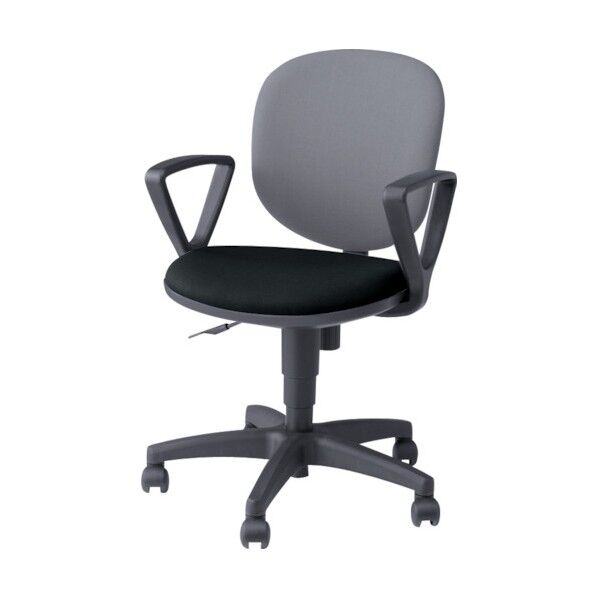 事務用チェア 背:グレー/座:ブラック 固定肘付 SER511F-GLB 1点