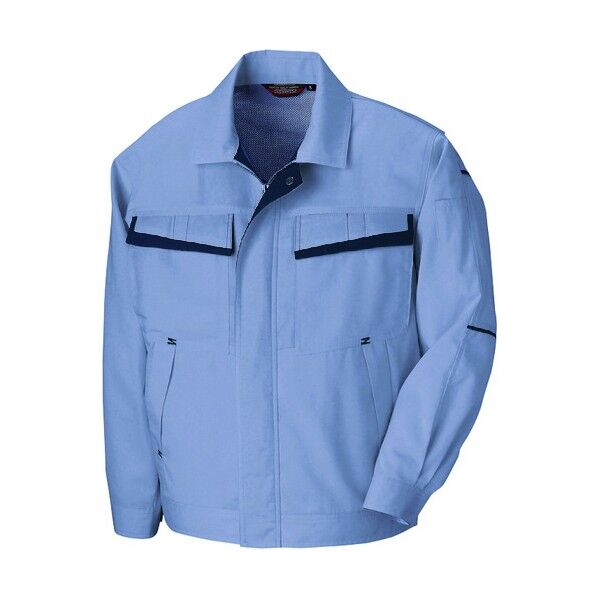 長袖サマーブルゾン(配色)(男女兼用) 076ミストバイオレット×ディープネイビー 5L 5570 1