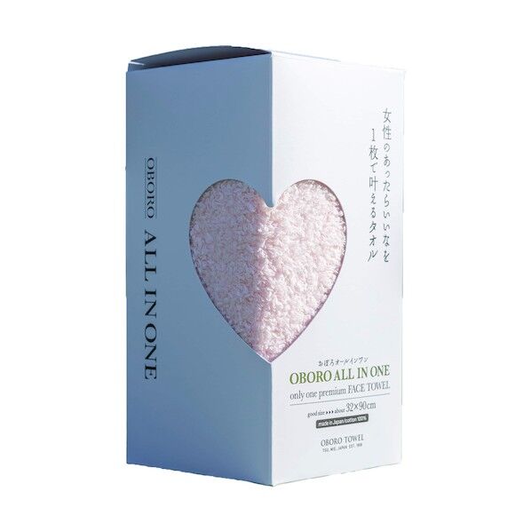 おぼろオールインワン フェイスタオル ピンク 6300029494 1枚