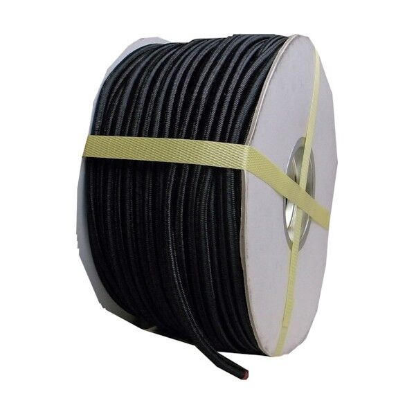 丸ゴムロープドラム巻 黒 7mm×100m 1本