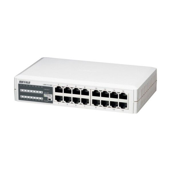 バッファロー 10/100M スイッチングハブ プラスチック筐体/電源内蔵モデル 16ポート LSW3-TX-16NP 1個