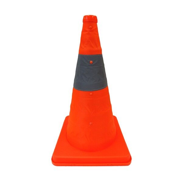 伸縮式三角コーン 41cm(グリーン)