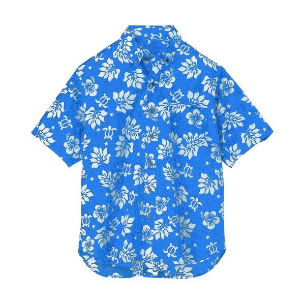ボタンダウンアロハシャツ(ハワイの夜)(男女兼用)AZ56109-006ブルーSS 006ブルー SS 56109 1
