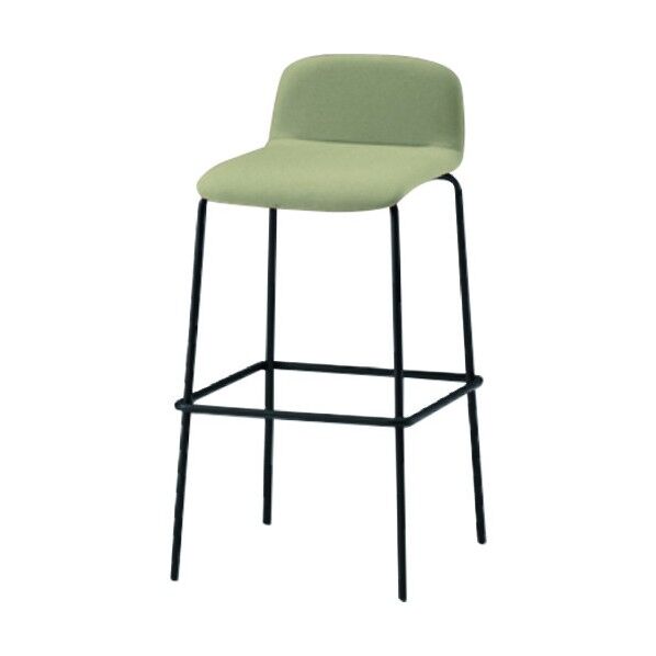 ノットワークハイチェア張りぐるみ 脚サテンブラック・布地グレイッシュブラウン KLL-133C1-T1F6 1点