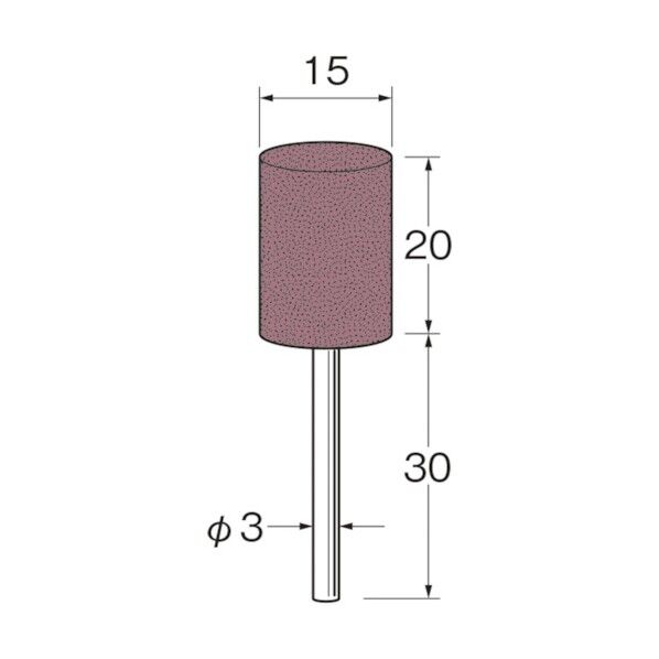 軸付セラミックゴム砥石(非金属研磨用)外径(mm):15粒度(#):80 R2261 10本