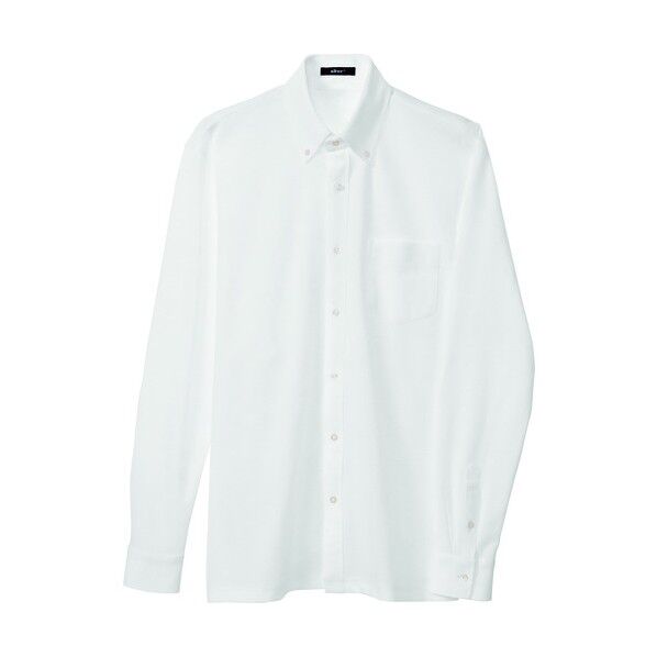 長袖ニットボタンダウンシャツ（男女兼用） 001ホワイト 5L 7853 1