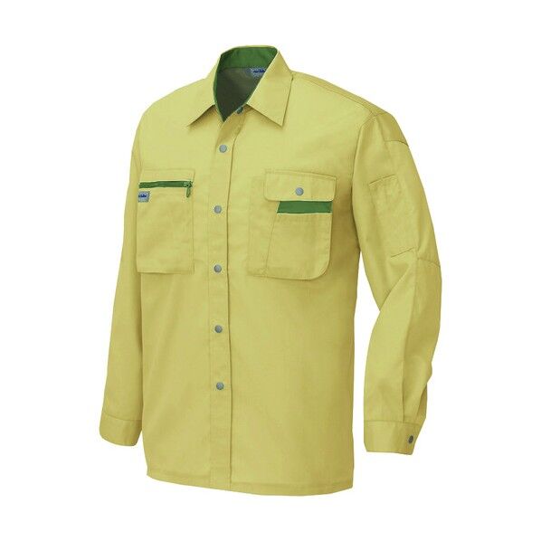 長袖シャツ(男女兼用)(薄地) 019マスタード×オリーブ SS 5325 1