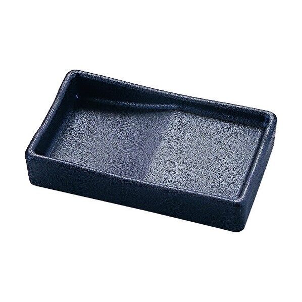 箸置キ付長角醤油皿 黒銀イブシ塗 RSY8901 1個