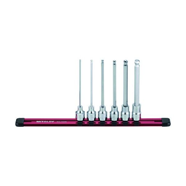 水戸工機 3/8 ヘックスソケット ボールポイント ロング ホルダーセット 6コマ7点 HHB307ML 1点