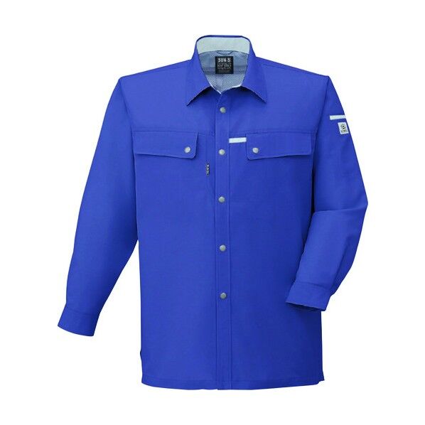 夏 長袖シャツ ネイビー色 6Lサイズ WA10459-3-6L 1点