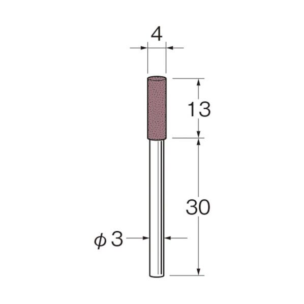 軸付セラミックゴム砥石(非金属研磨用)外径(mm):4粒度(#):80 R2211 10本