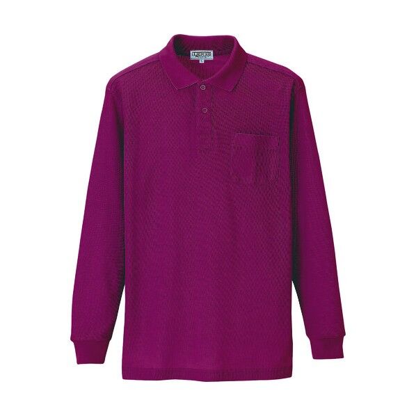 長袖ポロシャツ(男女兼用) 013ワイン L 7614 1