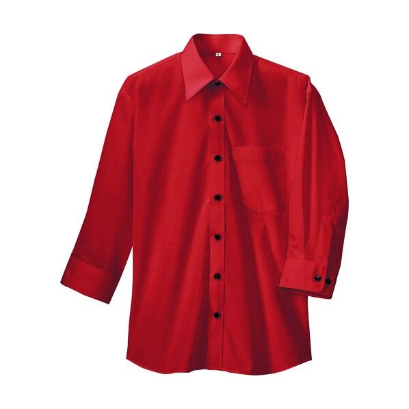 七分袖シャツ(男女兼用) 009レッド 4L 8022 1