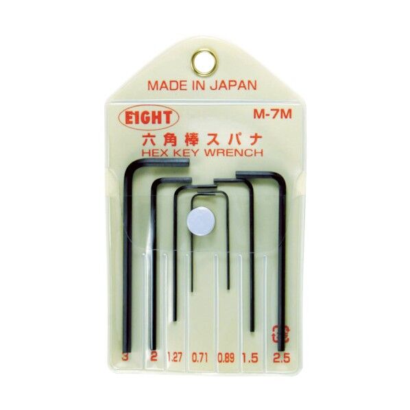 六角棒スパナ標準寸法マイクロサイズビニールポーチ入セット M-7