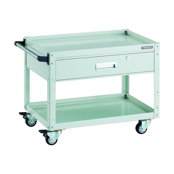 イーグルワゴン 750X500 引出付 ウレタン4輪自在 ホワイト EGW-672VUJ-W 1点