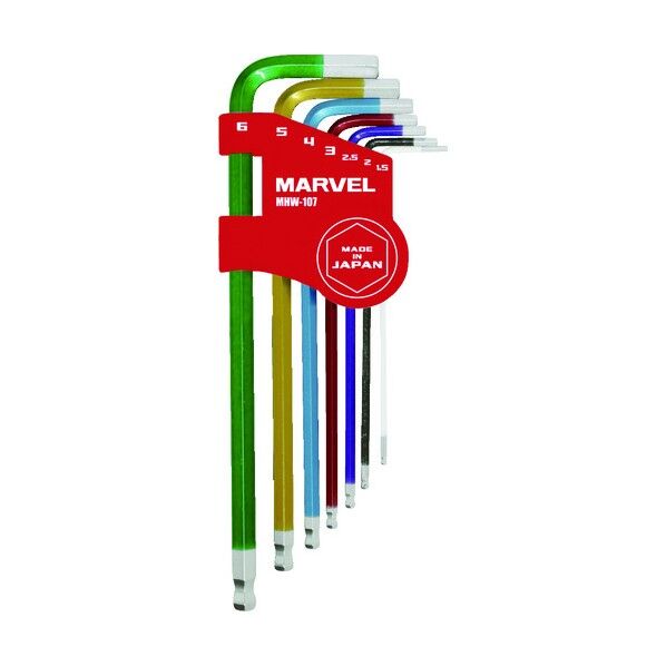 ロングボールポイント六角棒スパナセット7本組