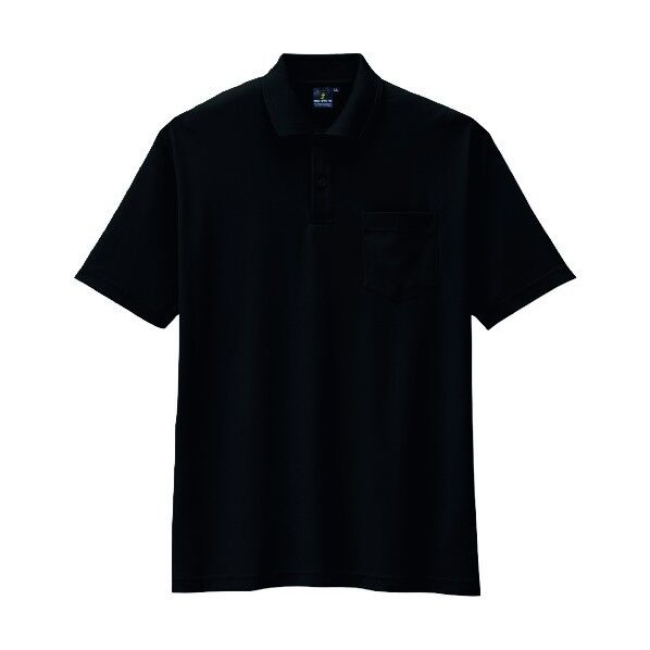 制電・防透・消臭半袖ポロシャツ 13ブラック M AS-257-13-M 1点
