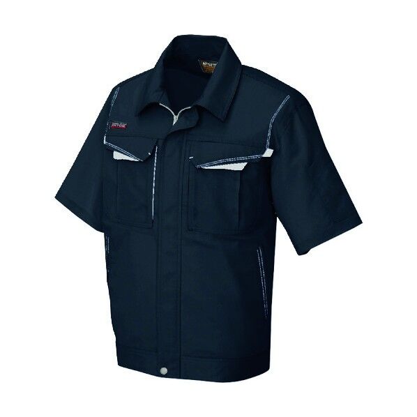 半袖ブルゾン（男女兼用） 010ブラック×シルバーグレー L 5551 1