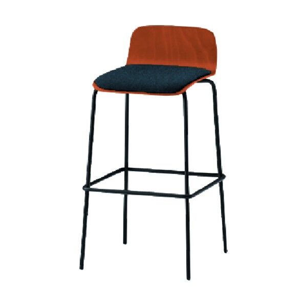 ノットワークハイチェア座パッド付 背座ラスティックビーチM・脚サテンブラック・布地インディゴブルー KLL-123C-TTN2 1点