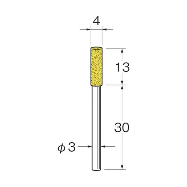 軸付セラミックゴム砥石(金属研磨用)外径(mm):4粒度(#):180 R2113 10本