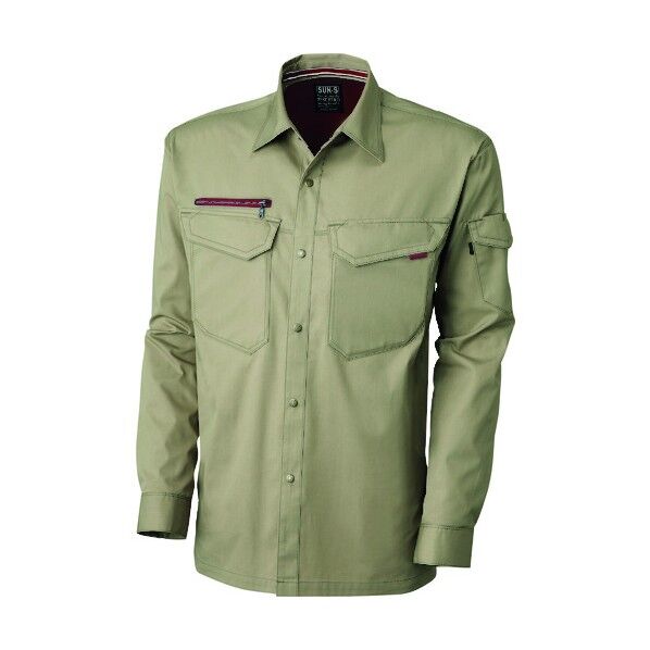 夏 長袖シャツ カーキ色 XLサイズ WA11229R-21-XL 1点