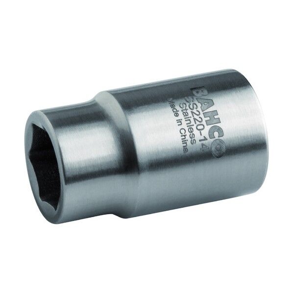 ステンレス製6角ソケット 差込角1/2インチ、サイズ20mm