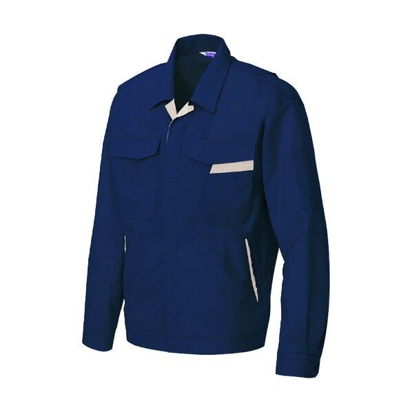 ベストコットン 長袖サマージャンパー(男女兼用) 008ネイビー×ベージュ SS 961 1