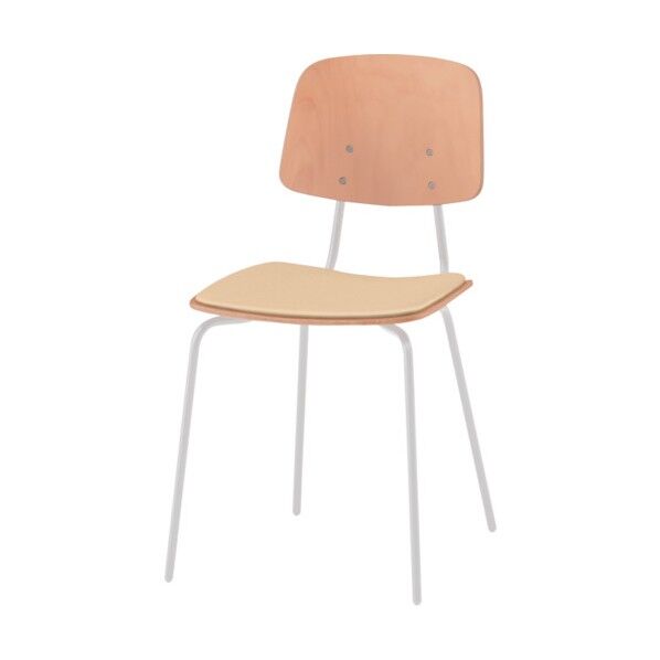 ノットワーク背座セパレートチェア座パッド付 背座ラスティックビーチL・脚ホワイト・ウレタンレザーミルキーホワイト KLL-121DK-GHH8 1点