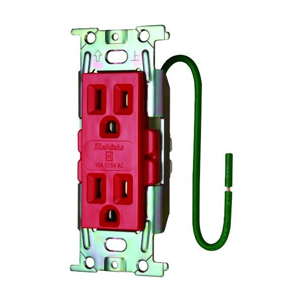 ML医用接地埋込ダルブコンセントC形赤