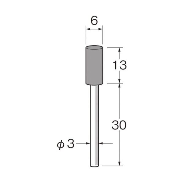 軸付弾性砥石(PVA砥石)外径(mm):6粒度(#):220 R7313 10本