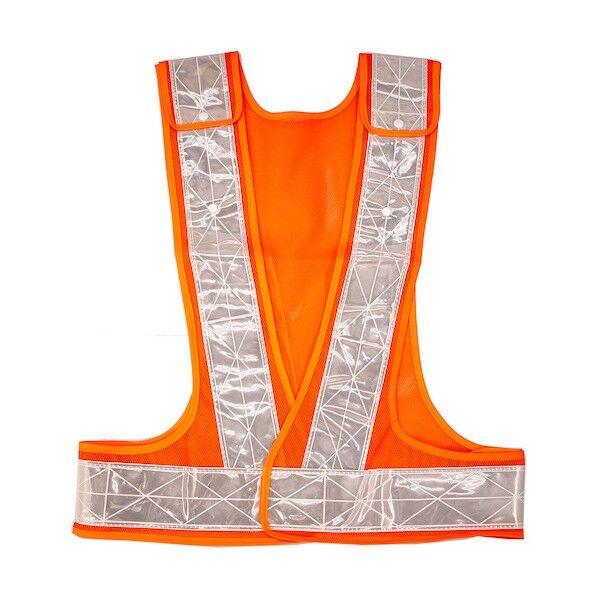 3段階調整安全ベスト オレンジメッシュ×白反射材 OK5311 1着