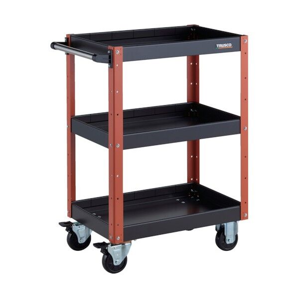 イーグルワゴン 600X400XH880 深型3段 ブラック/オレンジ EGW-963F3-BKOR 1点