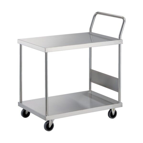 ステンレス台車 オールステン台車 1200X750 片袖2段 帯電防止U車輪 ハンドル高さ1050 AS-12H-100TBU 1点