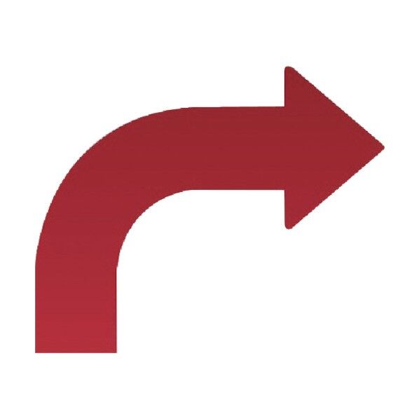 矢印テープ右赤(10枚組)ペットフィルム50幅用(0.16厚) 862-13R 1