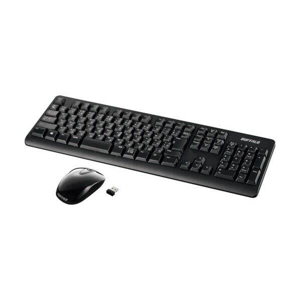 無線2.4GHz フルキーボード 静音マウスセット ブラック