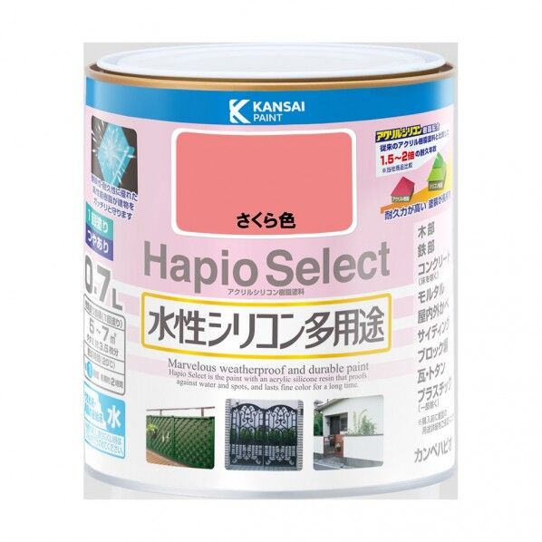 カンペハピオ ハピオセレクト（つやあり） 水性多用途 屋内外 119×121 さくら色 00017650331007 1缶