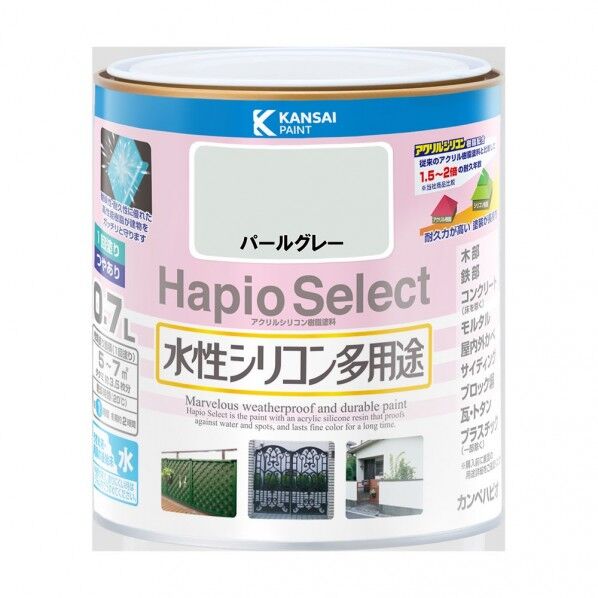 カンペハピオ ハピオセレクト（つやあり） 水性多用途 屋内外 119×121 パールグレー 00017650541007 1缶