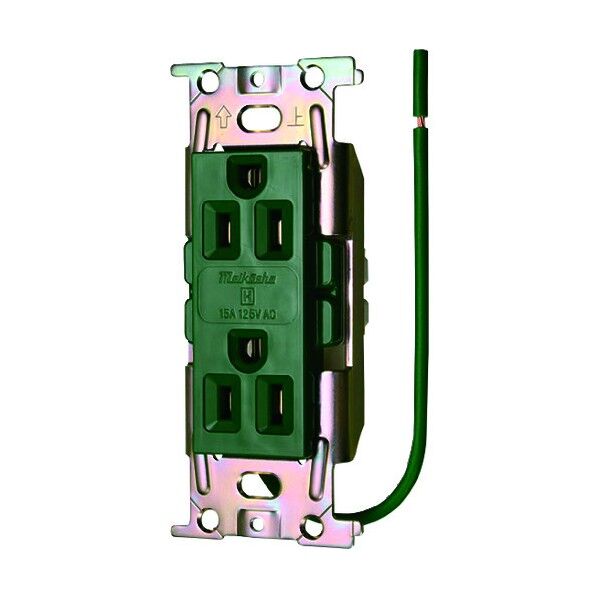 明工社 ML医用接地埋込ダルブコンセントC形Sタイプ緑 ML1282T4M 1点