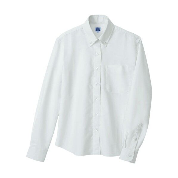 レディース長袖オックスボタンダウンシャツ 001ホワイト LL 7871 1