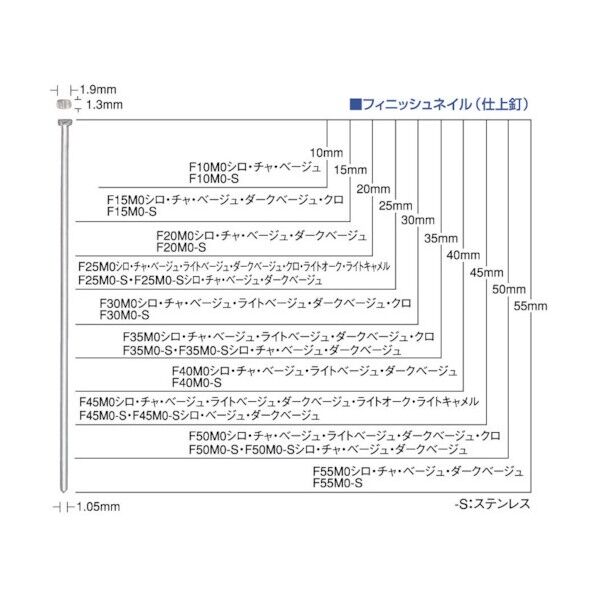 高圧釘打機用フィニッシュネイル