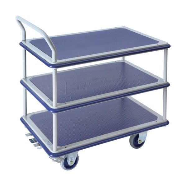 大型スチール3段台車 フットブレーキ付