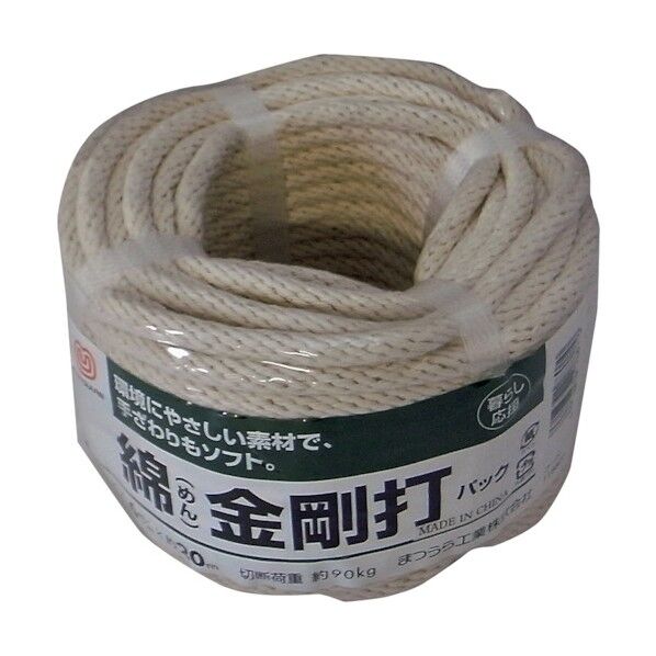 綿金剛打(M)丸巻パック 生成り(白) 6mm×20m MKG-R620P 1巻
