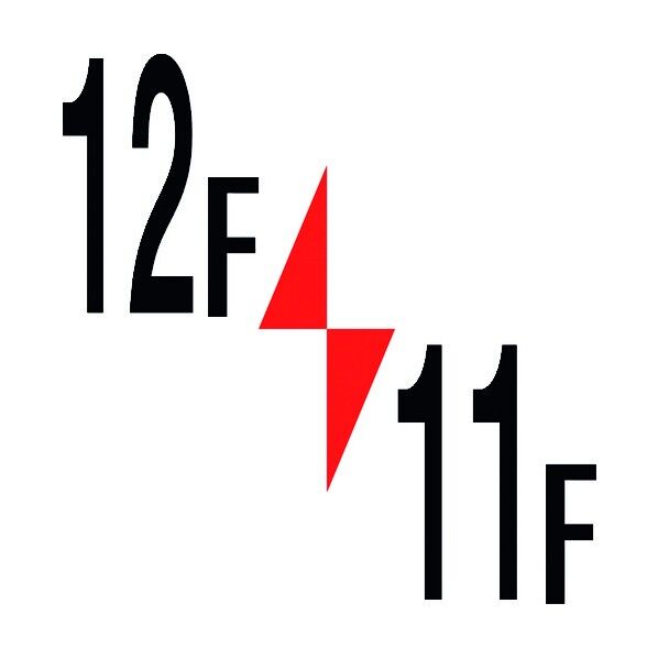 ロフト階数表示板300角 マグネット 12F/11F 6300003362 1点