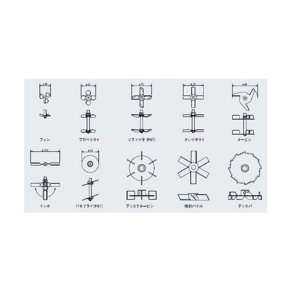 攪拌翼 先端用かい十字R SUS316製